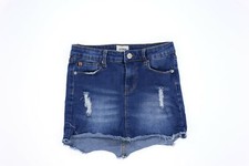 Hudson Girls 257921 Blue Wash distressed short Denim Skirt size 14