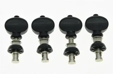 Set of 4 Nickel w/ Black Buttons Ukulele Tuners Tuning Keys Pegs Machine Heads