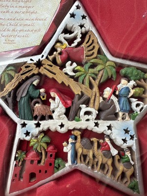 Vintage R Fogle Dicksons A Christmas Star Nativity Wall Hanging Decoration w/Box