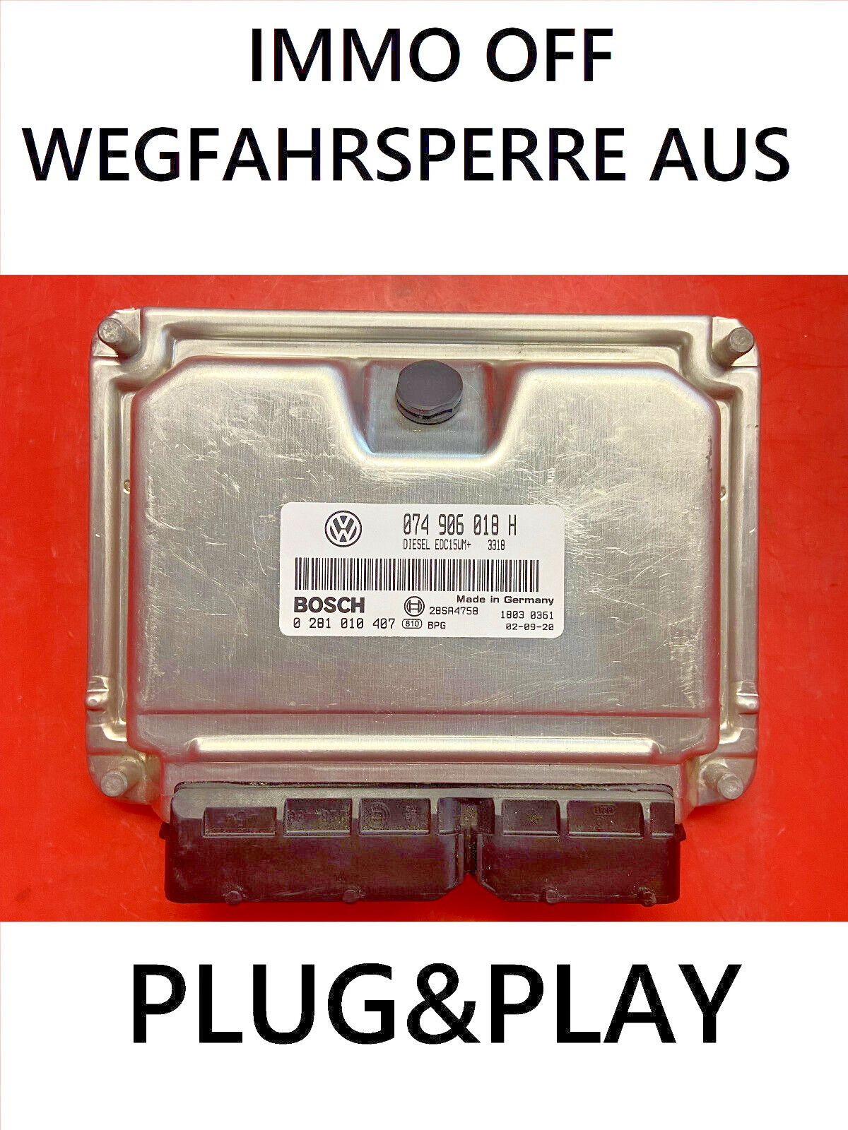 IMMO OFF / Plug&Play ECU VW LT TDI 2,5 ANJ 0281010407 - 074906018H /FastCourier.