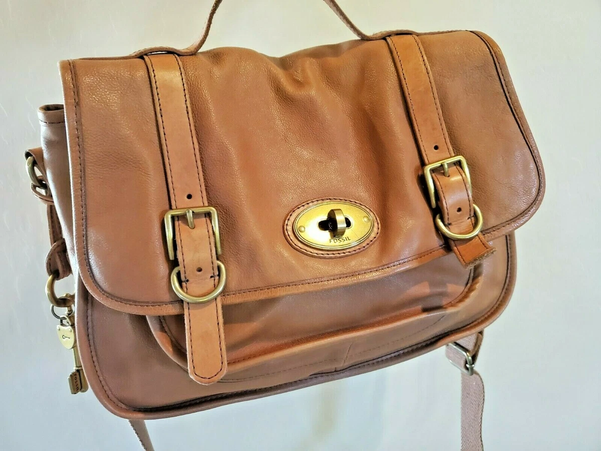 Vintage FOSSIL Soft Brown Leather Crossbody/Shoulder Bag/Purse | eBay