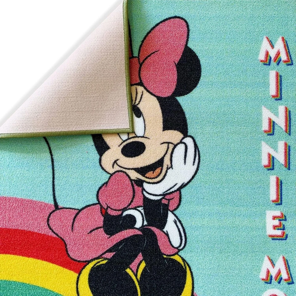 Tapis Pour Petite Fille Minnie Disney Antidérapant Bruit Tapis De Jeu 80x120 - Photo 2/2