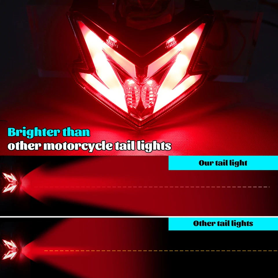 LED Integrated Tail Light Turn Signal For Kawasaki NINJA ZX6R 636 Z800 2013-2016 - Imagem 4 de 4