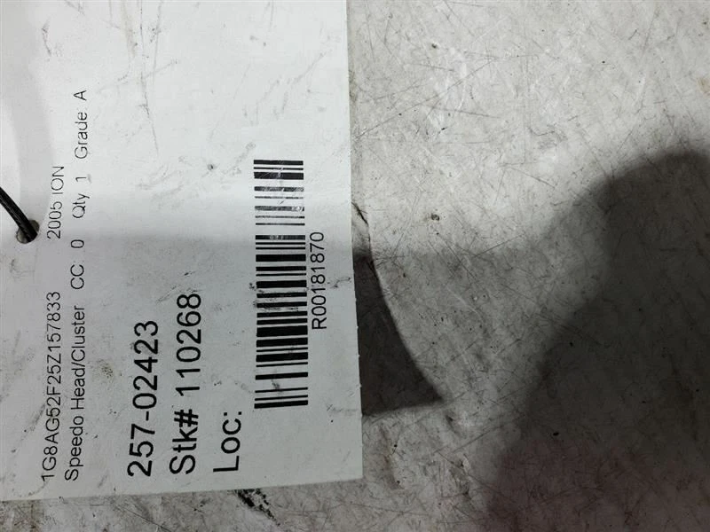 2005-2007, Saturn Ion, Speedometer Coupe Quad Door MPH, PN: 10373952 - Image 4 of 4