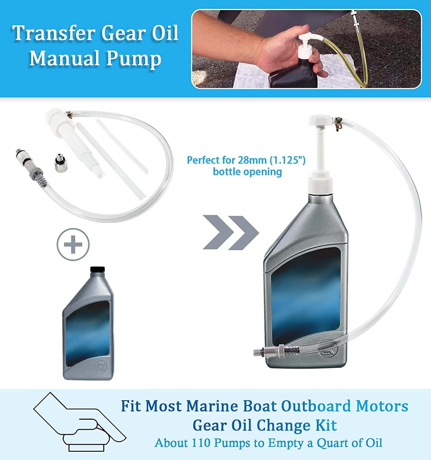 Marine Outboard Boat Motor Lower Unit Gear Oil Change Outdrive Fluid