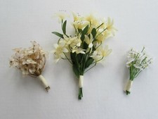 Cream, White Silk Flowers Artificial Bundle Crafts Flower Basket Wreath