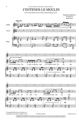 J'entends le moulin CME Intermediate Series Arranger: Mark Sirett