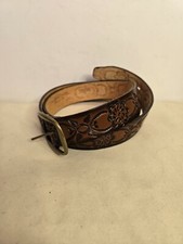 Unbranded Genuine Cowhide Leather Hand Tooled Floral Design Belt 38/95