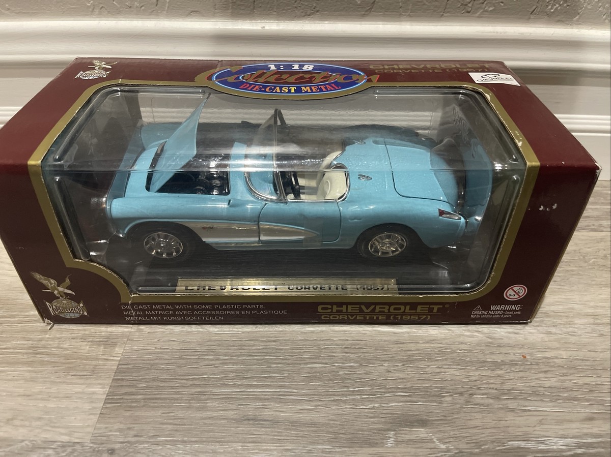 Yat Ming Road Legends 1957 Chevrolet Corvette Diecast Turquoise 1:18 Chevy  L05
