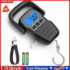 Fish Scale with Backlit LCD Display, Up to 110lb/50kg Digital Portable Hanging F