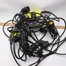 Patio Lighting Wire Black 12-Lights Per String Approx 80 Ft 120V/10A/1200W
