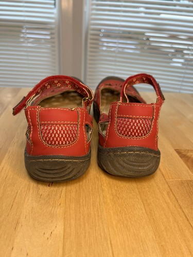 JBU By JAMBU Wildflower Cut Out Red Sandal Women’s Shoe Size 7.5 Memory Foam - Picture 5 of 15