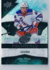 2018-19 UPPER DECK ICE PREMIERES NEAL PIONK ROOKIE 423/499 NEW YORK RANGERS #122