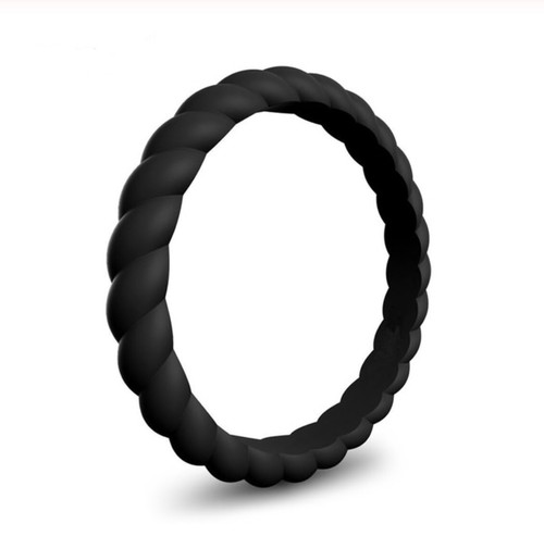 Fashion 3mm Thin Braided Silicone Ring For Women Wedding Sports Hypoallergenic - Picture 20 of 51