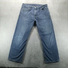 Levis 569 Jeans Mens 36x32 Blue Loose Straight Mid Rise Dark Wash Denim a