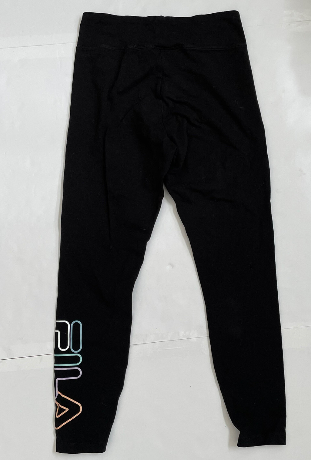 leggings donna fila tg S nero con stampa logo sul lato polpaccio us intime ottimeioni