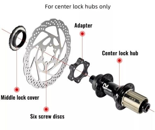Zentralschloss Adapter Mittelschloss auf 6 Bolzen Rotor Shimano SRAM MTB Road Airbikeuk - Bild 6 von 9