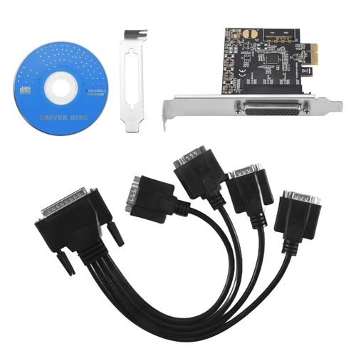 2X(PCI-E Serial Port Card Pcie to 4 Serial Port RS232 9-Pin Industrial8158
