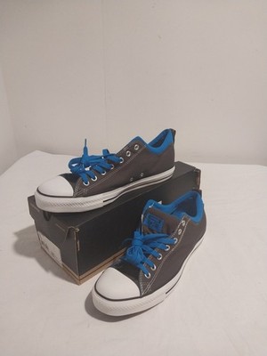 Converse Chuck Taylor All Star Unisex 12 Men Dual Collar Beluga Gray,Blue Laces