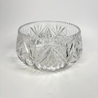 Schliff Kristall Glas Schale Vintage Starburst Servierschale Mittelstück Obst groß