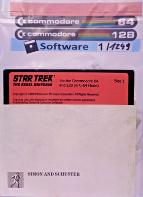 COMMODORE 64/128 --  STAR TREK THE REBEL UNIVERSE (SIMON AND SCHUSTER - DISK)