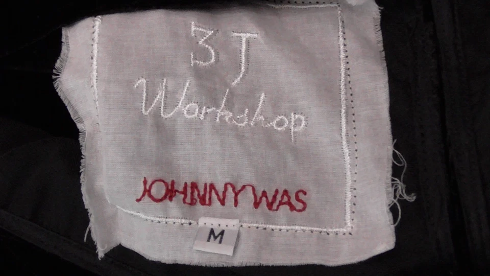 Johnny Was Black Velvet Sleeveless Sheath Dress Embroidered Boho Medium - Image 3 of 3