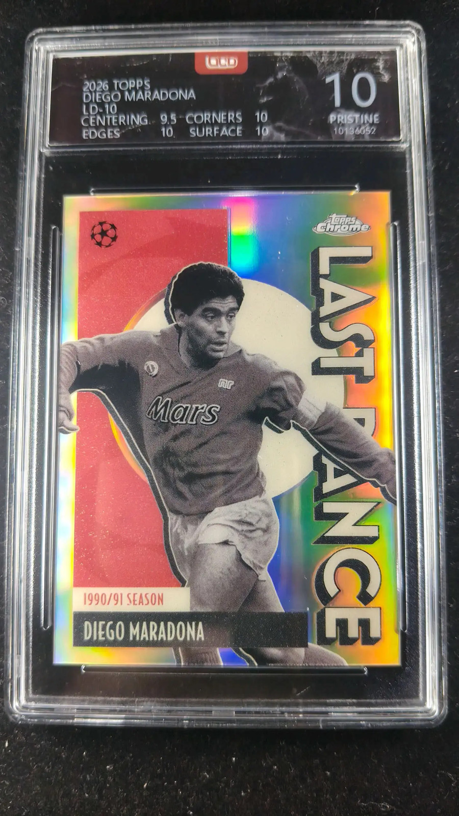 2026 Topps Chrome Diego Maradona Last Dance LD‑10 OCD 10 Graded Card MD28