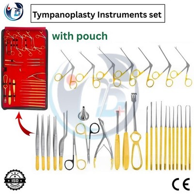 ENT Tympanoplasty Instrument Set 30 Pcs Micro Ear Surgery German Quality