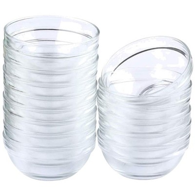 Mini Glass Bowls Set - 16pc 6.6oz Stackable Dishware