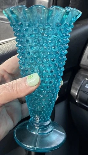 Blue Hobnail Vase (Fenton??)