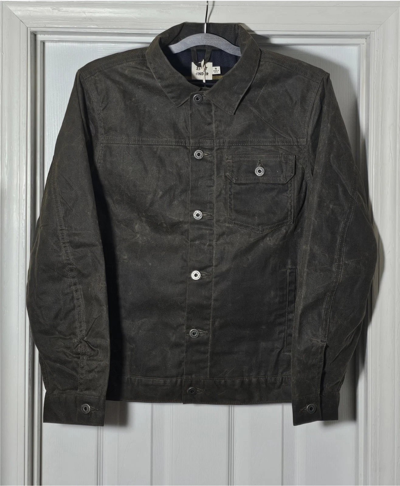 Flint And Tinder Men's Flannel Lined Waxed Trucker Jacket Size Small image 1