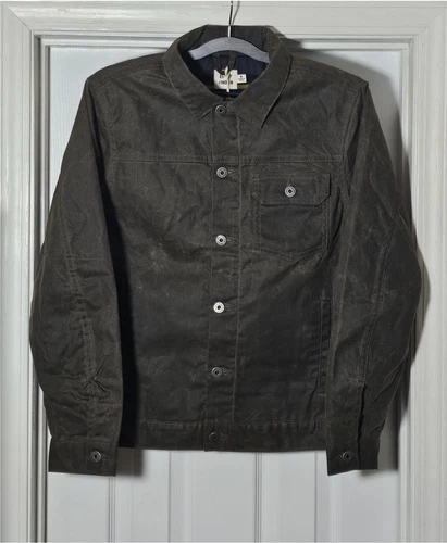 Flint And Tinder Men's Flannel Lined Waxed Trucker Jacket Size Small - product listing photo