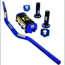Original "BLUE PRO TAPER Handlebar Fat Bar DIRT BIKE 11/8'' ATV Quad GRIPS Pads
