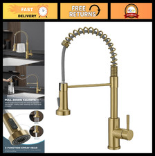 Gold Pull Down Kitchen Faucet - Stainless Steel, Single Handle, Spring Design fo