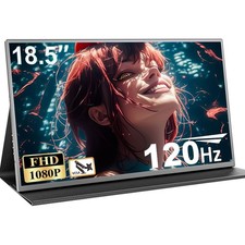 EVICIV 18.5" Portable Gaming Monitor 120Hz FHD with Protective Leather Sleeve