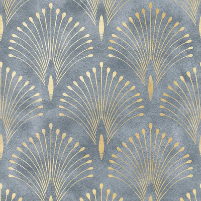 Blue and Gold Art Deco Wallpaper Peel and Stick Abstract Geometric Wallpaper Vin