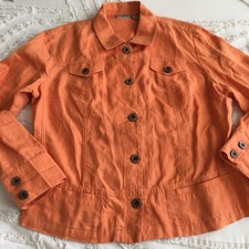 Chicos Orange 100 Linen Jacket Sze 2