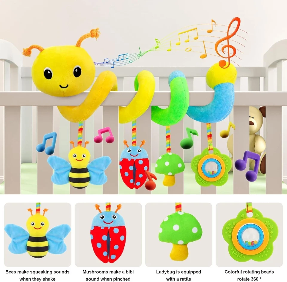 Автокресло игрушки для младенцев 0-6 месяцев модернизированная версия спираль автокресло и прогулки... - Изображение 4 из 4