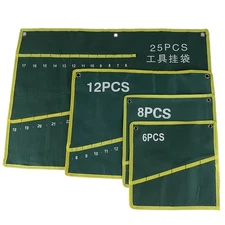 6/8/12/25 Pocket Grids Canvas Roll Spanner Wrench Tool Storage Organizer  zo