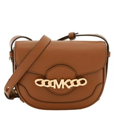 Michael Kors Ladies Hally Extra-Small Embellished Leather Crossbody Brown Bag