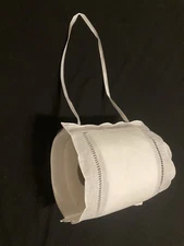LINEN HANGING TOILET PAPER ROLL HOLDER  WHITE Elegant!