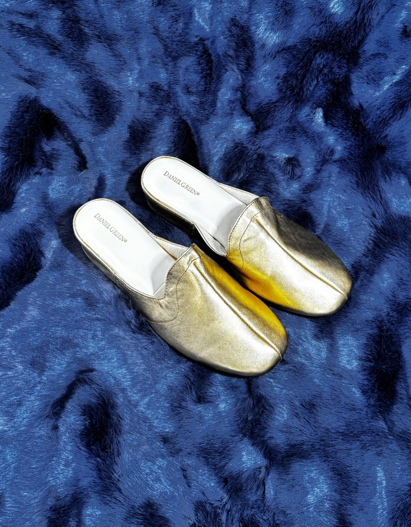 PANTOFOLA D’ORO Daniel Green Glamour DONNA ORO CIABATTE casual pelle bambino MULES taglia 12W