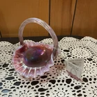 Fenton Iridescent Glass Basket Handmade In USA