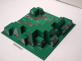 LEGO Baseplate Raised 32x32 Canyon w/ Brown Dirt & Gray Rocks 6024px4 RARE 6079