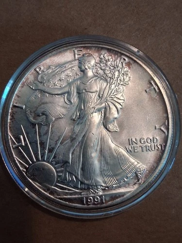 1991 American Silver Eagle, encapsulated BU (GV0020)
