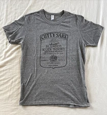 Cutty Sark T-Shirt Short Sleeve Blended Scots Whisky Adult Medium Gray