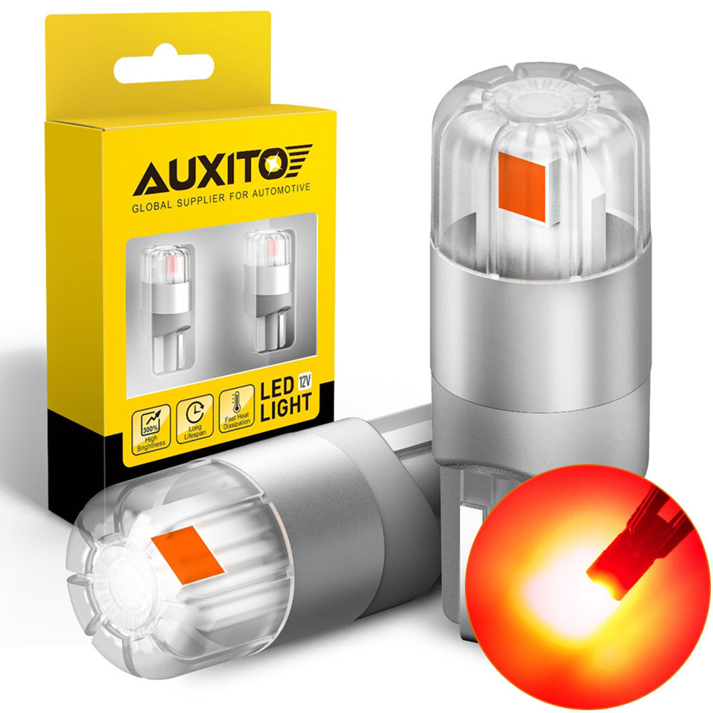 CANBUS T10 LED Gauge Cluster Dash Decorative Light Bulbs W5W 168 194 Lamp Red 2x