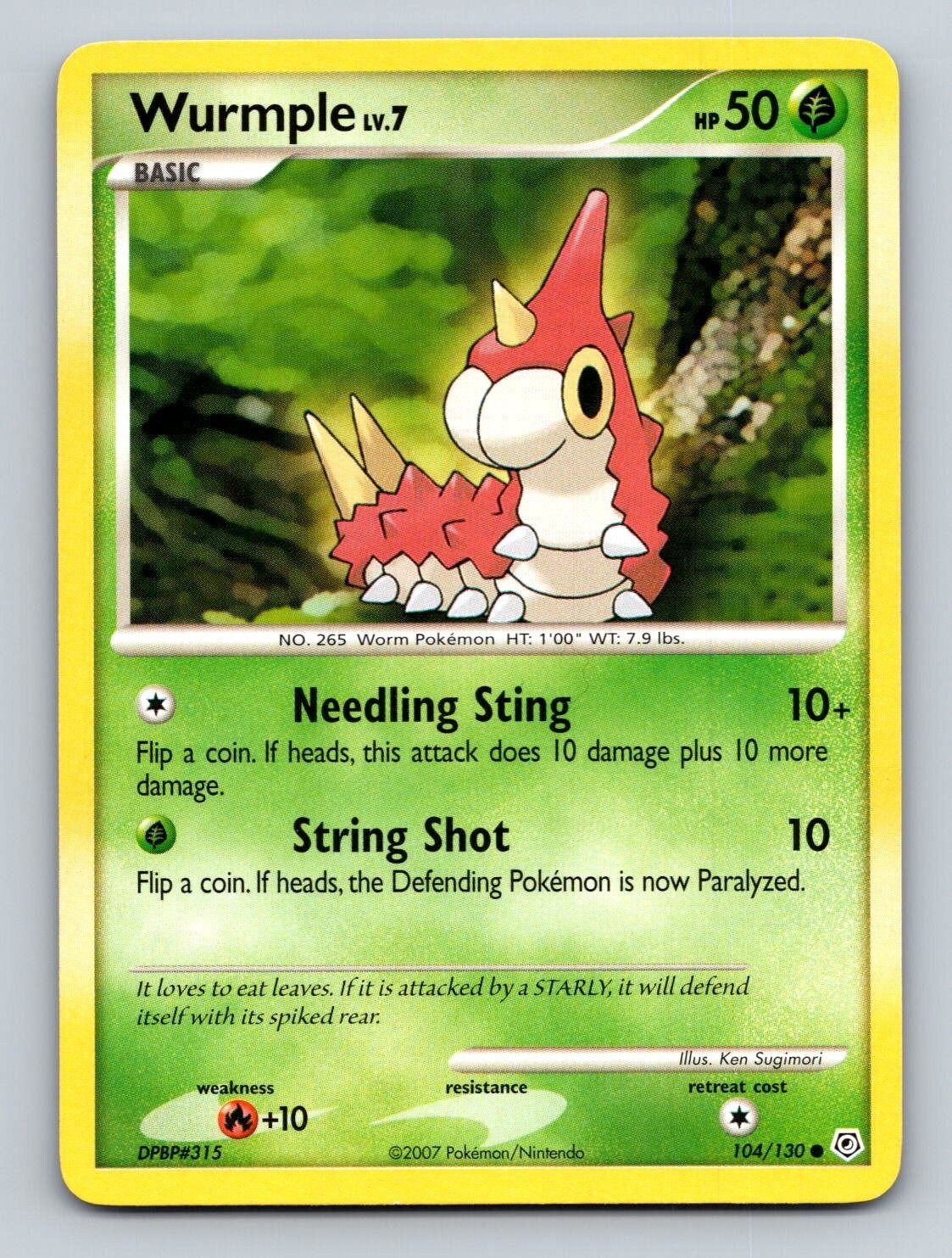 Wurmple 104/130 - Diamond & Pearl - Common - Pokemon Card TCG - LP