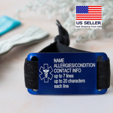 Personalized Medical ID Bracelet Free Engraved Elastic Allergic Emergency Alert