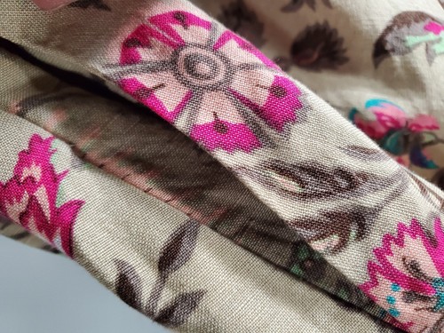 Linen Skirt Womens Sz 8 Petite Paisley Floral Multicolor Ruffle East 5th Brand - Picture 12 of 16